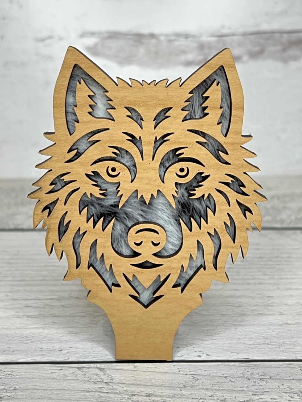 Handcrafted Wolf Night Light. Made in Pacific Northwest.